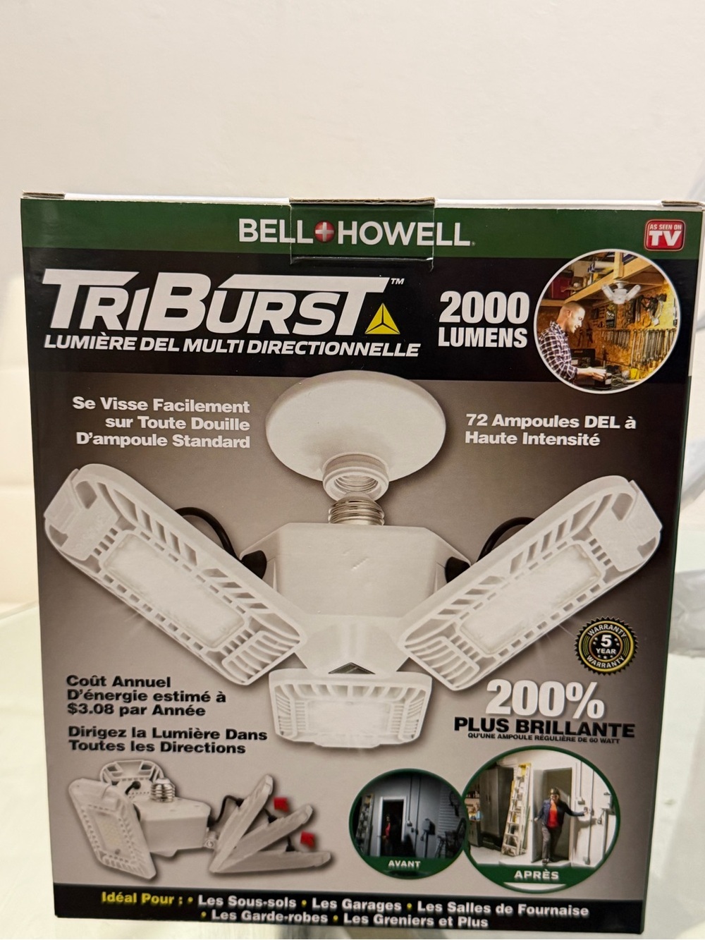 Bell + Howell TriBurst Multi-Directional LED Light — White